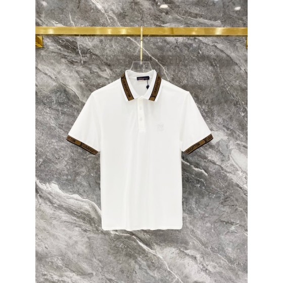 Louis Vuitton Slim Fit M-XXXL 2026 Spring/Summer Newest Jacquard Neckline PLO Short Sleeve